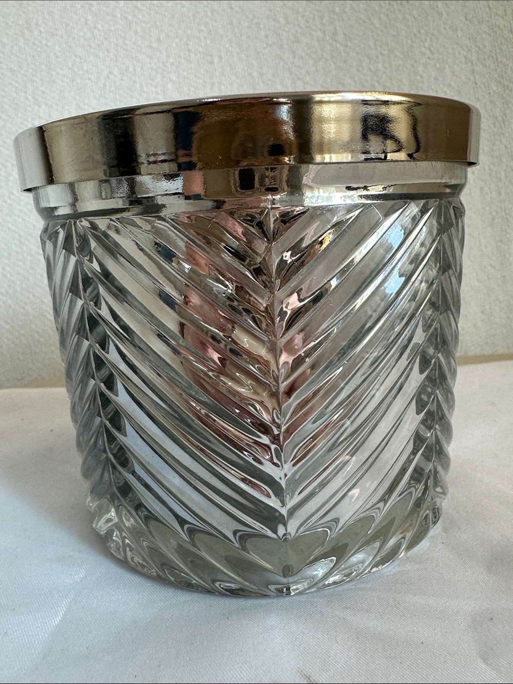 Rare iced balsamic 3! Chevron textured icy glass nwt!!